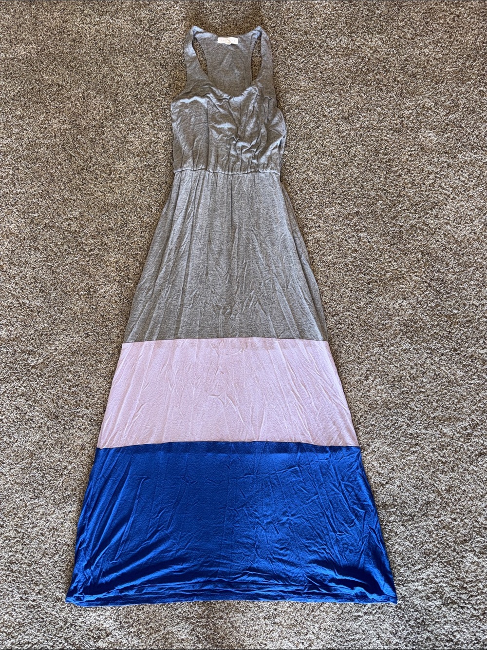 Socialite Gray, Lavender & Blue Maxi Dress